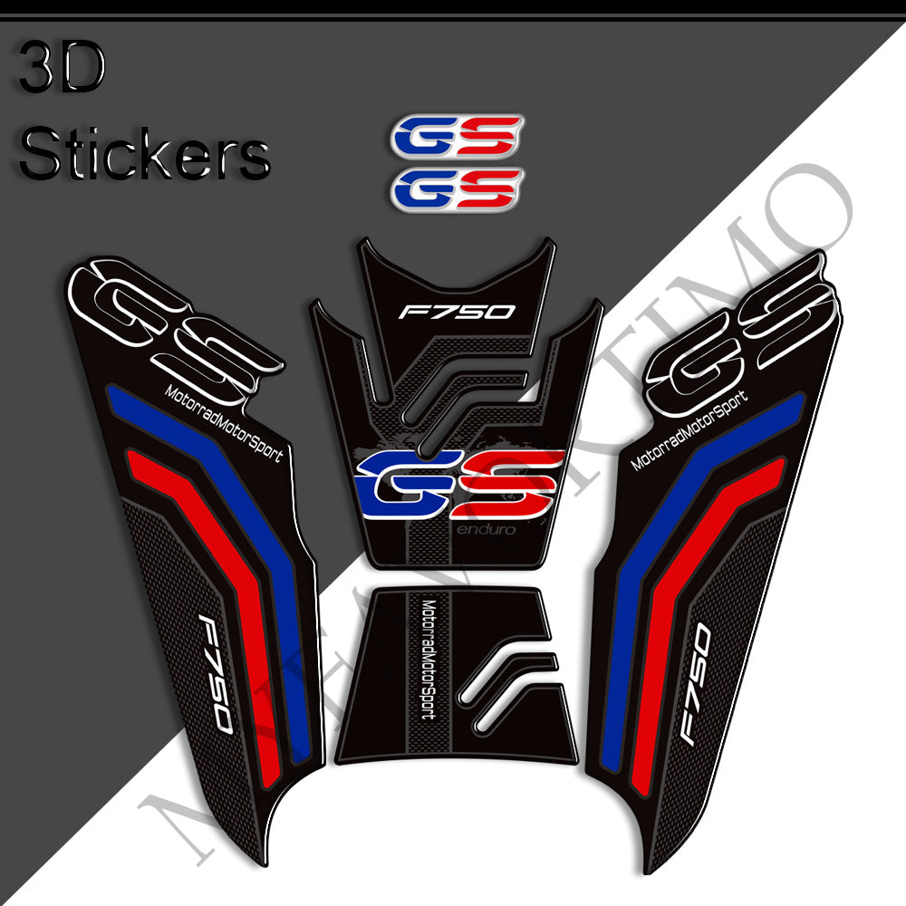 BMW F750GS 3D Epoxy Tank Decals Kit 2019-2023 丨 Center Pad and Side Stickers