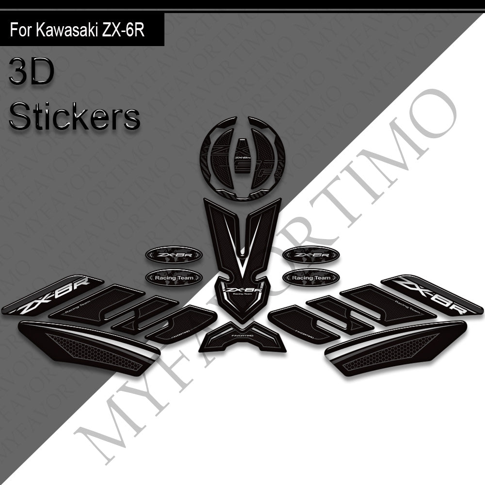 Kawasaki Ninja ZX-6R Decals Kit 丨 Tank Pad and Side Stickers