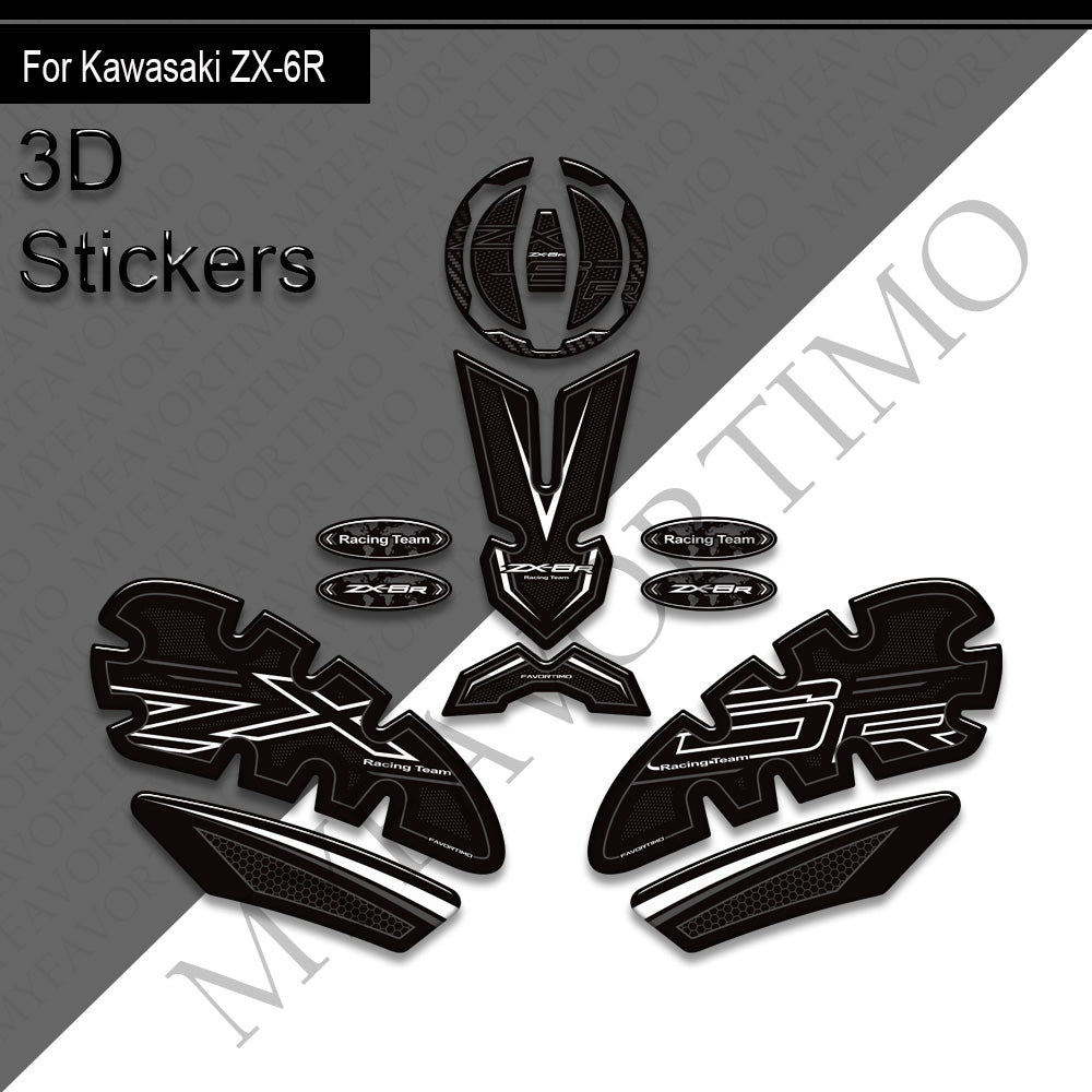Kawasaki Ninja ZX-6R Decals Kit 丨 Tank Pad and Side Stickers