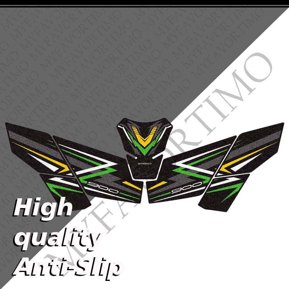Kawasaki Z900 Z900SE Matte Anti-Slip Tank Pad Kit 2019-2024 丨 Center and Side Stickers