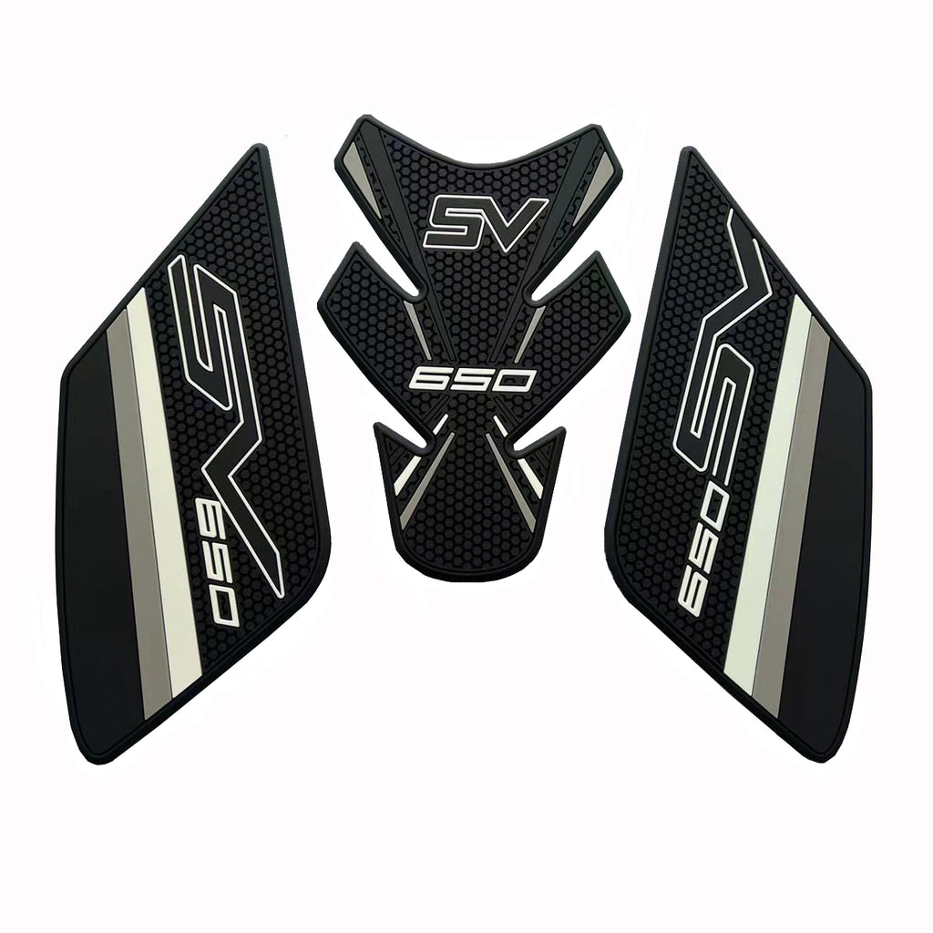 Suzuki SV650 Rubber Anti-Slip Tank Pad Kit 丨 Center Pad and Side Grips