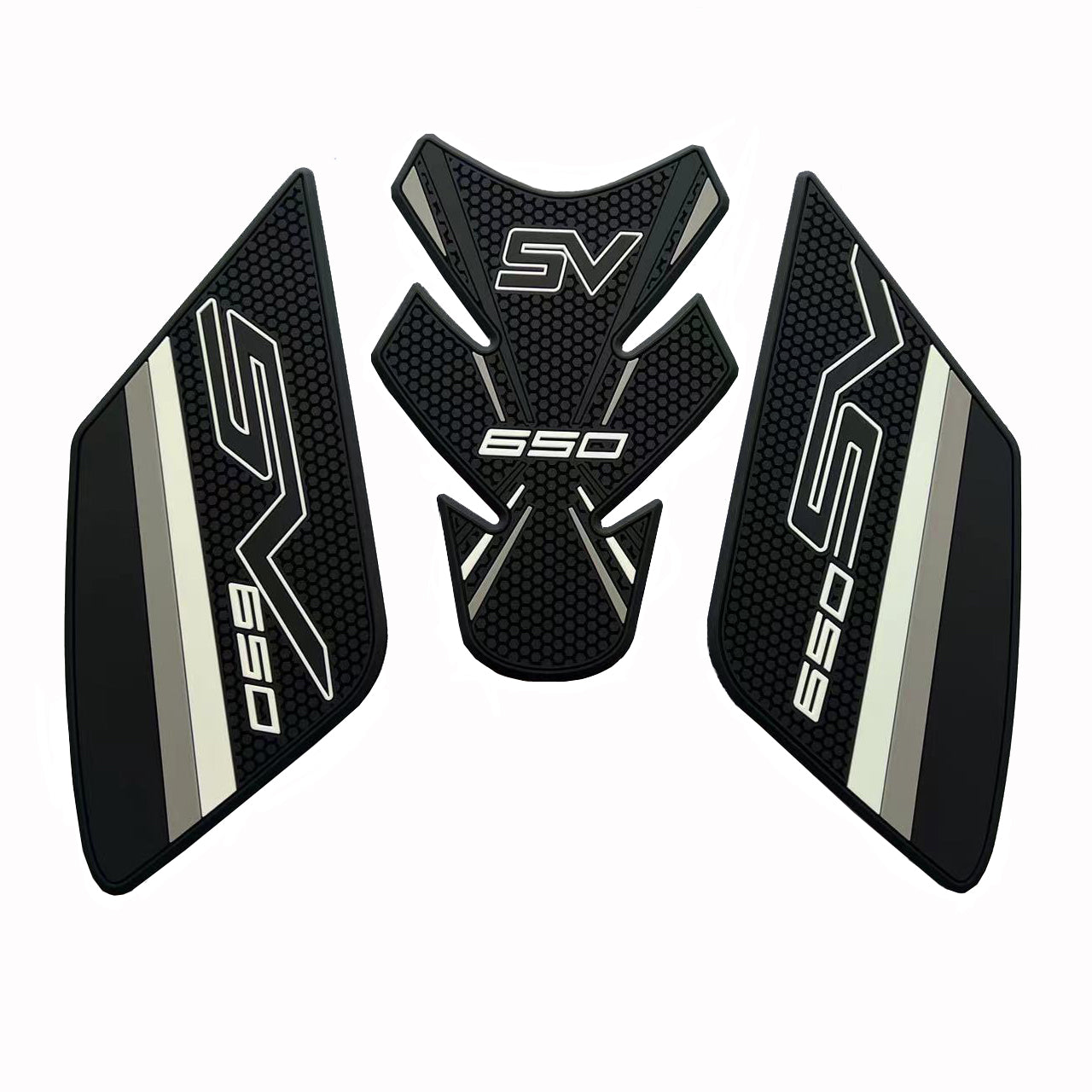 Suzuki SV650 Rubber Anti-Slip Tank Pad Kit 丨 Center Pad and Side Grips