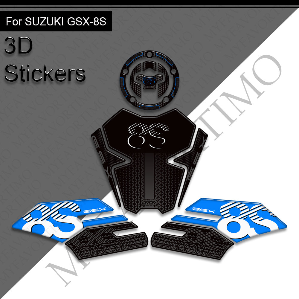 Suzuki GSX-8S 3D Epoxy Tank Decals Kit 2023-2025 丨 Fuel Cap and Side Stickers