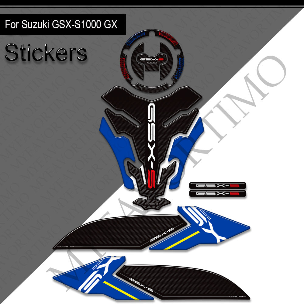 Suzuki GSX-S1000GX 3D Epoxy Tank Decals Kit 丨 Center Pad and Side Stickers