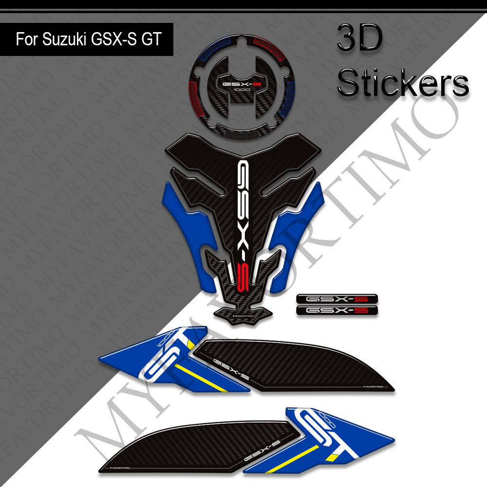 Suzuki GSX-S1000GT 3D Epoxy Tank Decals Kit 2016-2024 丨 Center Pad and Side Stickers
