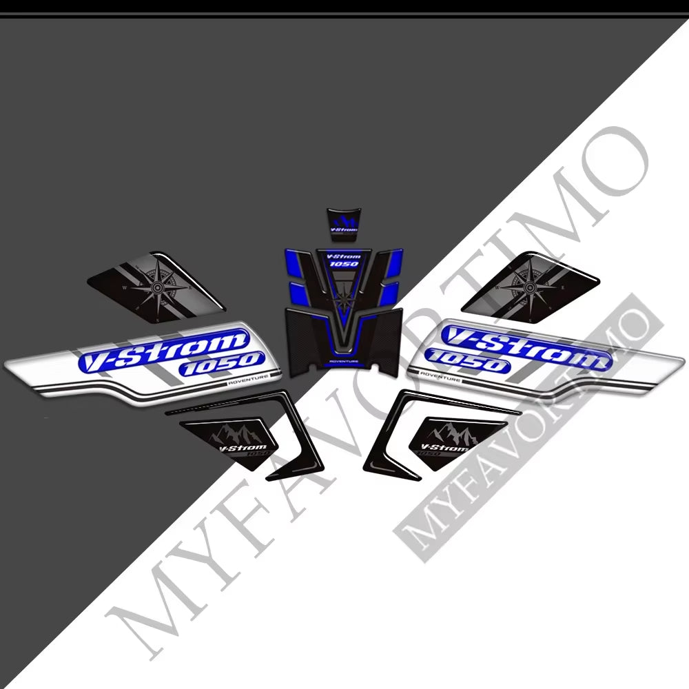 Suzuki V-Strom DL1050XT 3D Epoxy Tank Decals Kit 2020-2025 丨 Center and Side Stickers