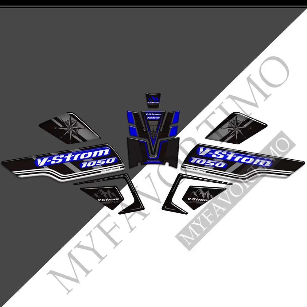 Suzuki V-Strom DL1050XT 3D Epoxy Tank Decals Kit 2020-2025 丨 Center and Side Stickers