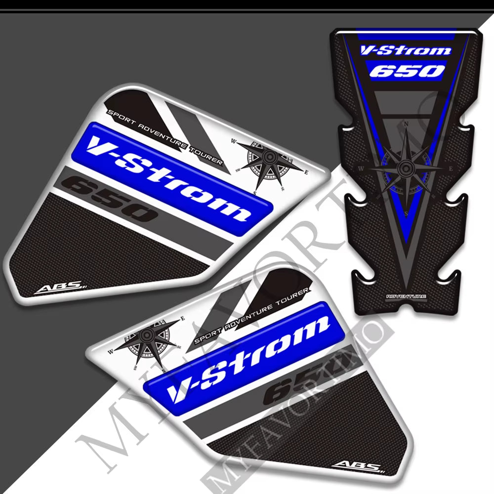 Suzuki V-Strom DL650XT 3D Epoxy Tank Decals Kit 2017-2026 丨 Center and Side Stickers