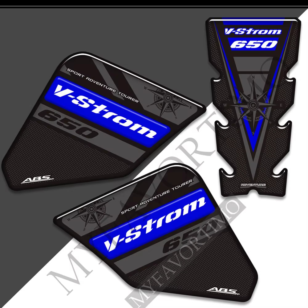 Suzuki V-Strom DL650XT 3D Epoxy Tank Decals Kit 2017-2026 丨 Center and Side Stickers