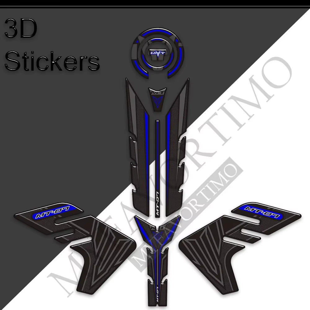 Yamaha MT-07 MT-07 SP 3D Epoxy Tank Decals Kit 2018-2020 丨 Fuel Cap and Side Stickers
