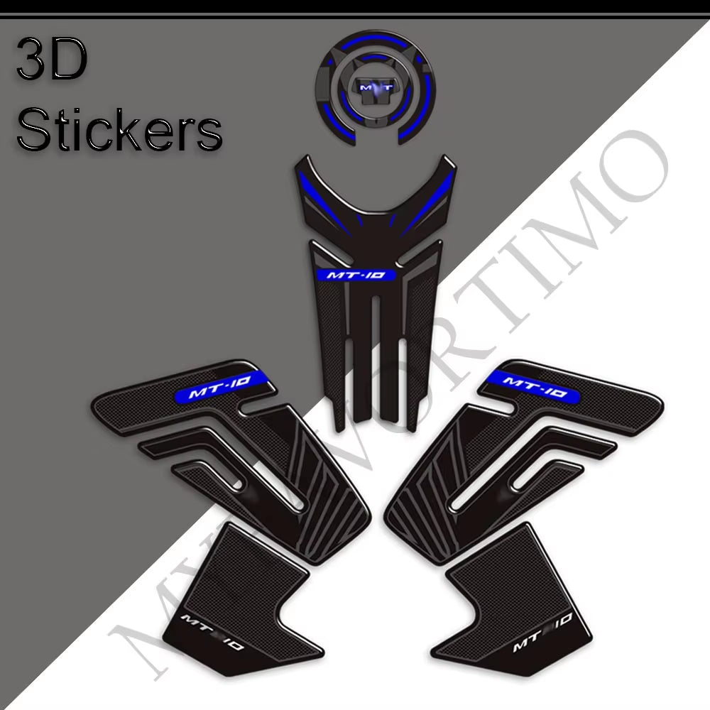 Yamaha MT-10 MT-10 SP FZ-10 3D Epoxy Tank Decals Kit 2016-2024 丨 Fuel Cap and Side Stickers