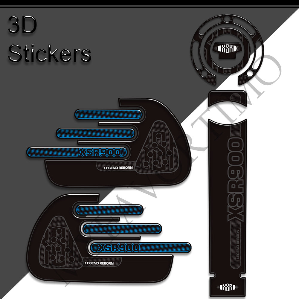 Yamaha XSR900 3D Epoxy Tank Decals Kit 2022+丨 Center Pad and Side Stickers