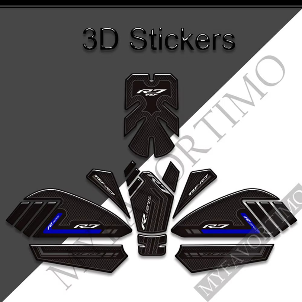 Yamaha YZF-R7 3D Epoxy Tank Decals Kit 2022 丨 Center and Side Stickers