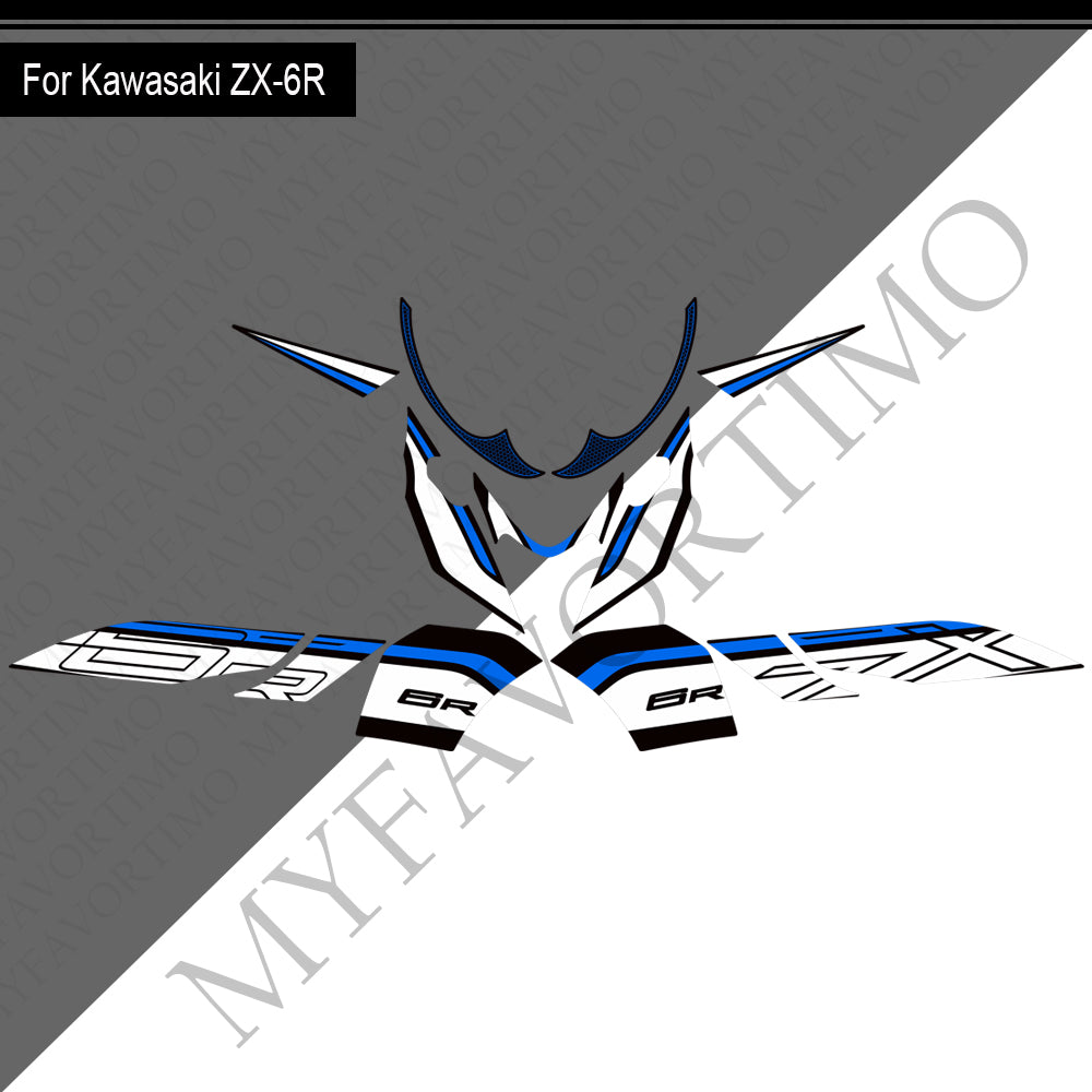 Kawasaki Ninja ZX-6R PVC Decals Kit 丨 Tank and Full Body Stickers
