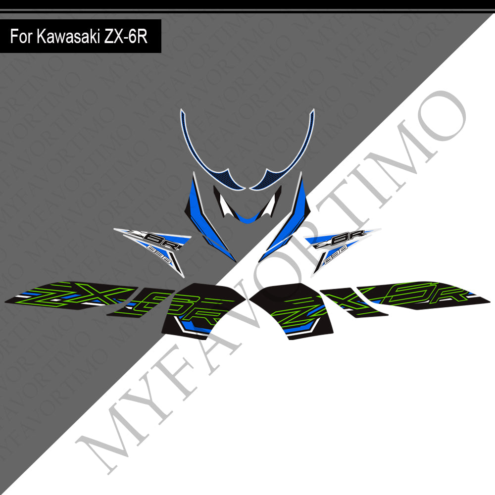 Kawasaki Ninja ZX-6R PVC Decals Kit 丨 Tank and Full Body Stickers