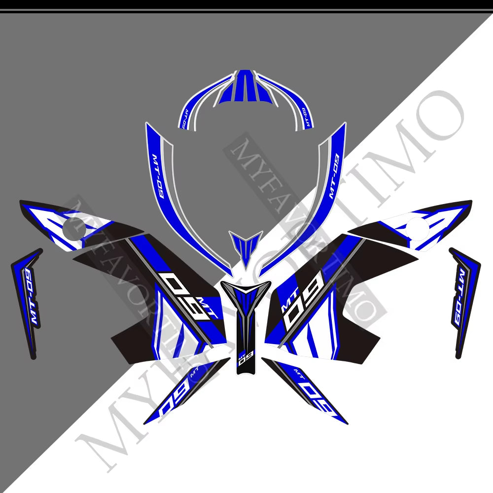 Yamaha MT-09 FZ-09 PVC Full Body Decals Kit 2017-2020 丨 Black Red Yellow Blue