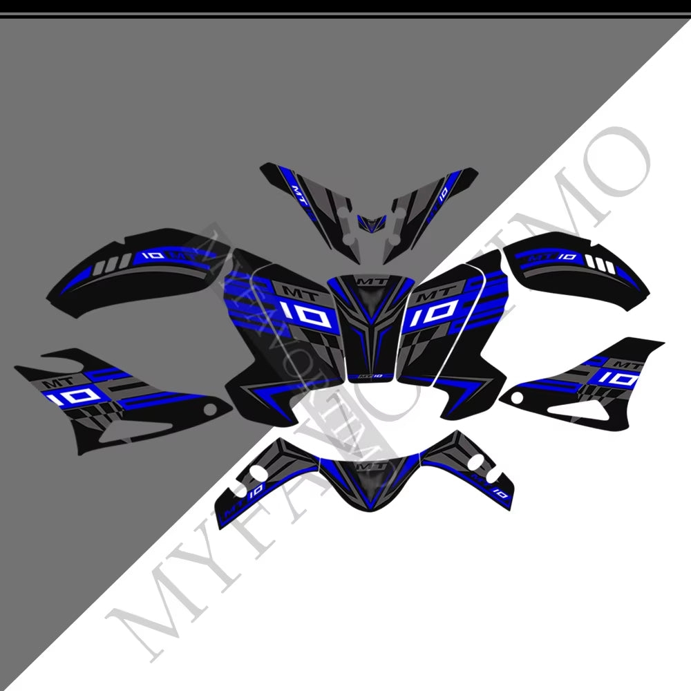 Yamaha MT-10 FZ-10 PVC Full Body Decals Kit 2016-2021 丨 Black Red Yellow Blue