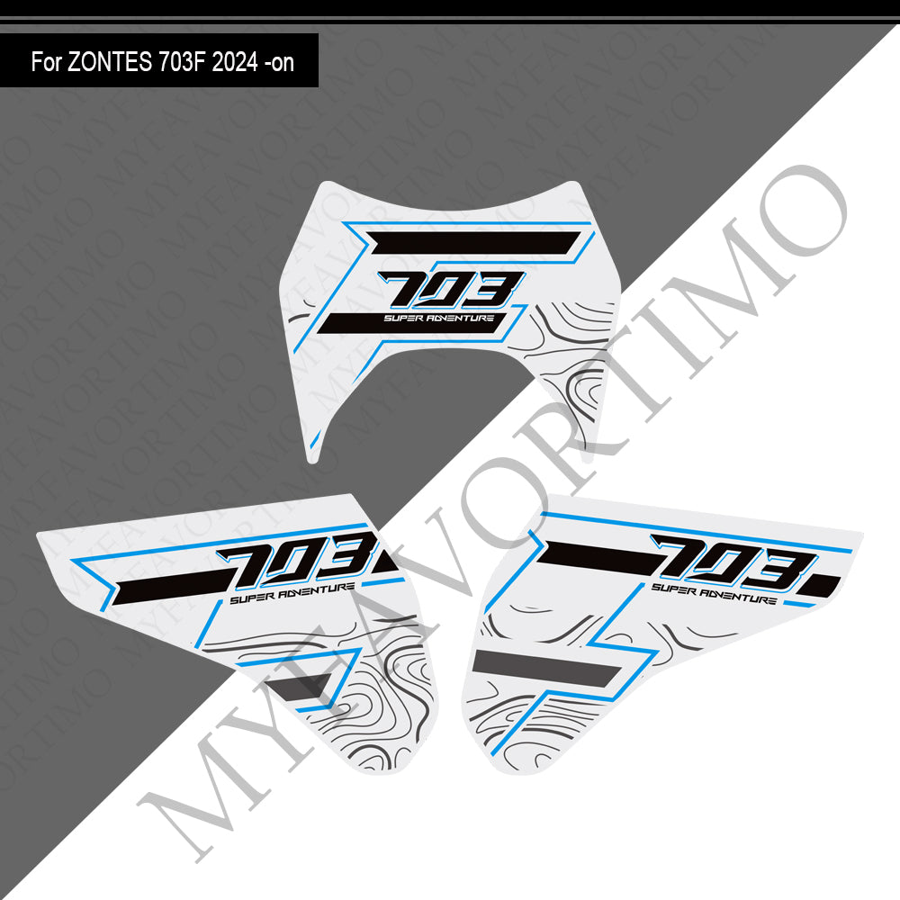 Zontes ZT703-F Anti-Slip Tank Pad Kit 丨 Center and Side Stickers