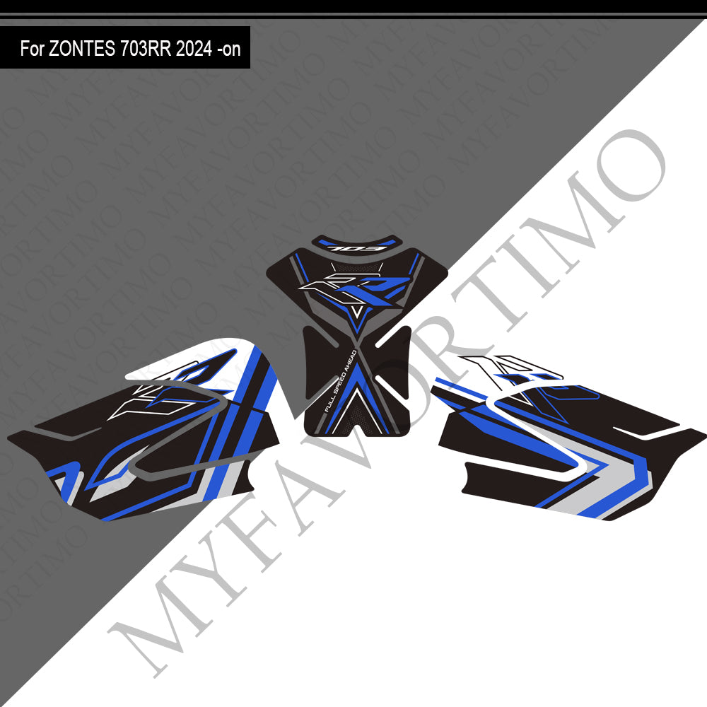 Zontes ZT703-RR Anti-Slip Tank Pad Kit 丨 Center and Side Stickers