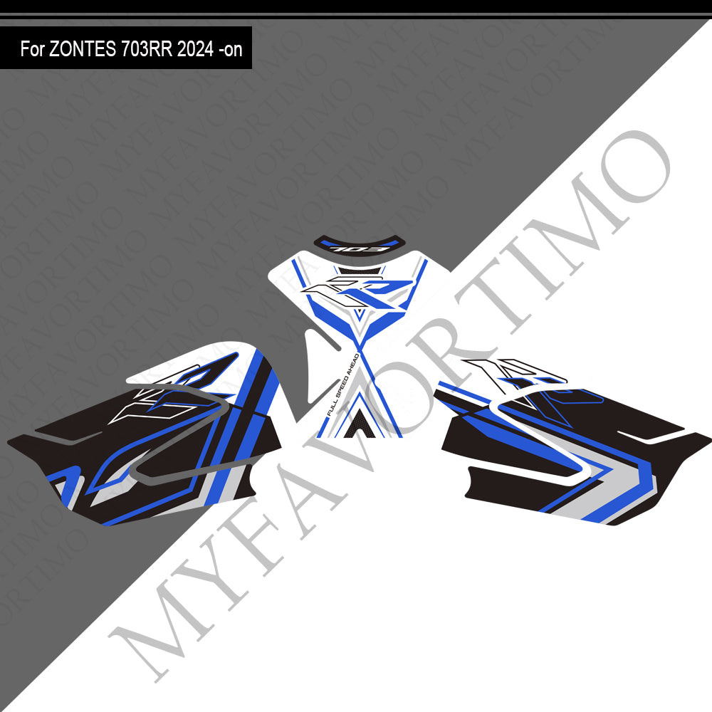 Zontes ZT703-RR Anti-Slip Tank Pad Kit 丨 Center and Side Stickers