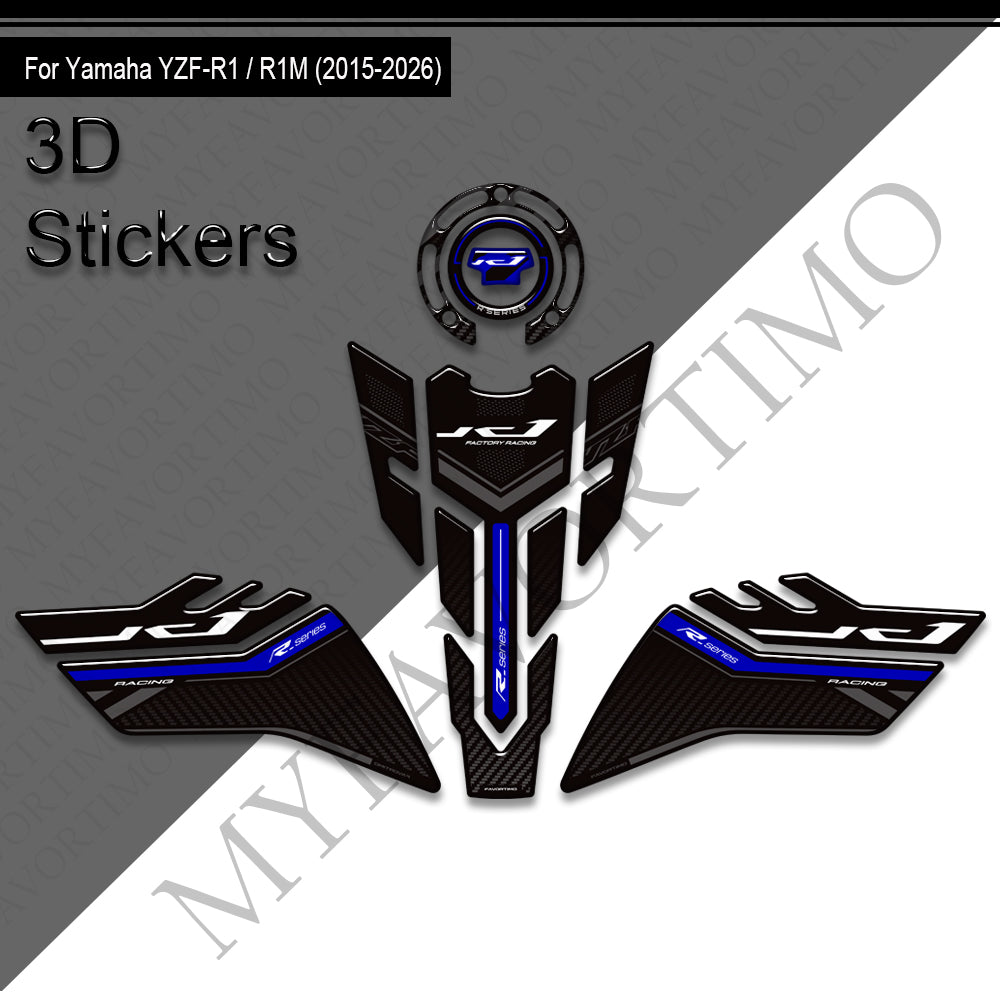 Yamaha YZF-R1 YZF-R1M Decals Kit 2015-2026 丨 Tank Pad and Side Stickers