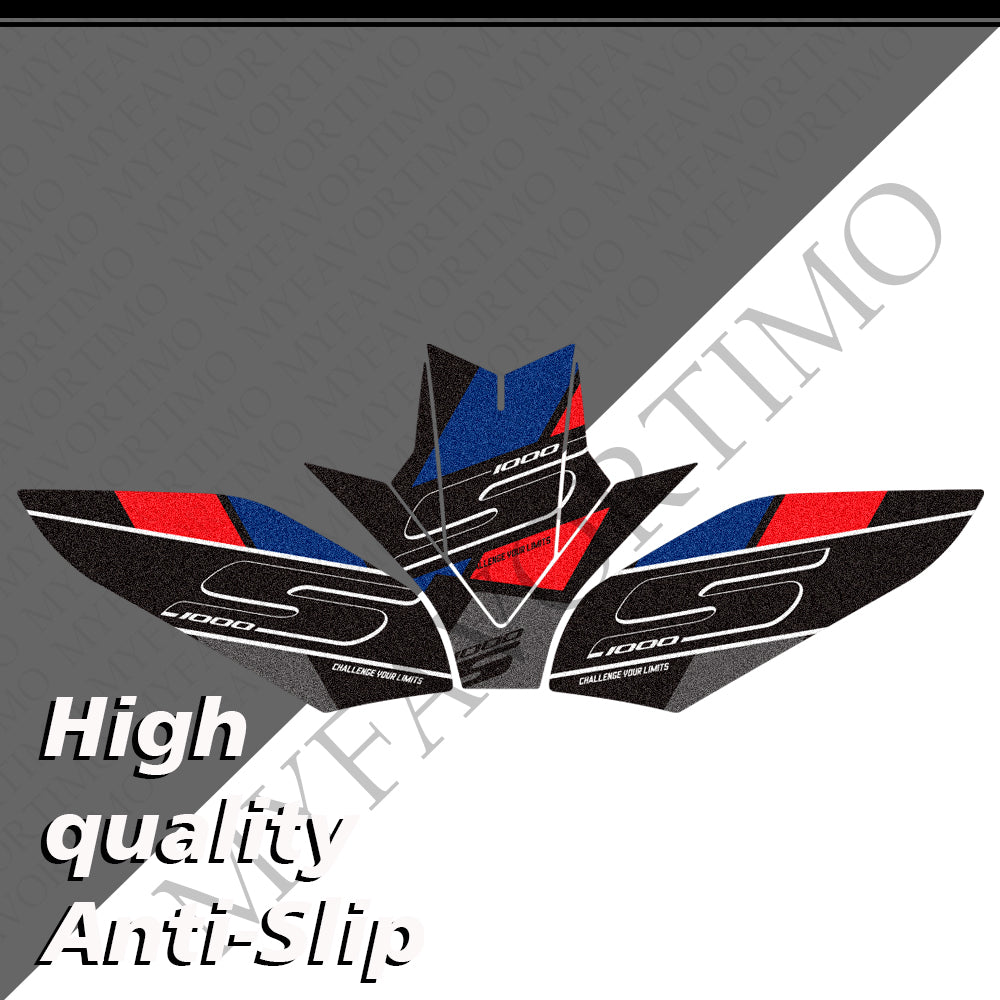 BMW S1000RR S1000R M1000RR M1000R Matte Anti-Slip Tank Pad Kit 丨 Center and Side Stickers