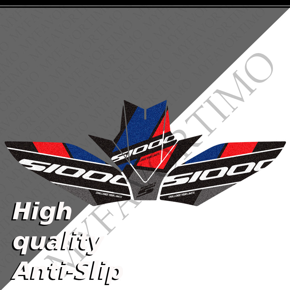 BMW S1000RR S1000R M1000RR M1000R Matte Anti-Slip Tank Pad Kit 丨 Center and Side Stickers