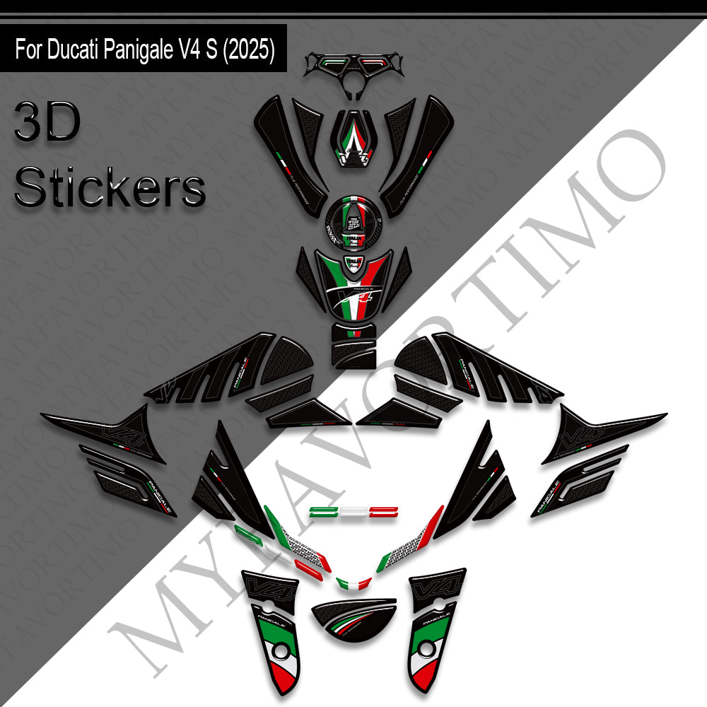 Ducati Panigale V4 V4S Decals Kit 2025 丨 Tank Pad and Full Fairing Stickers