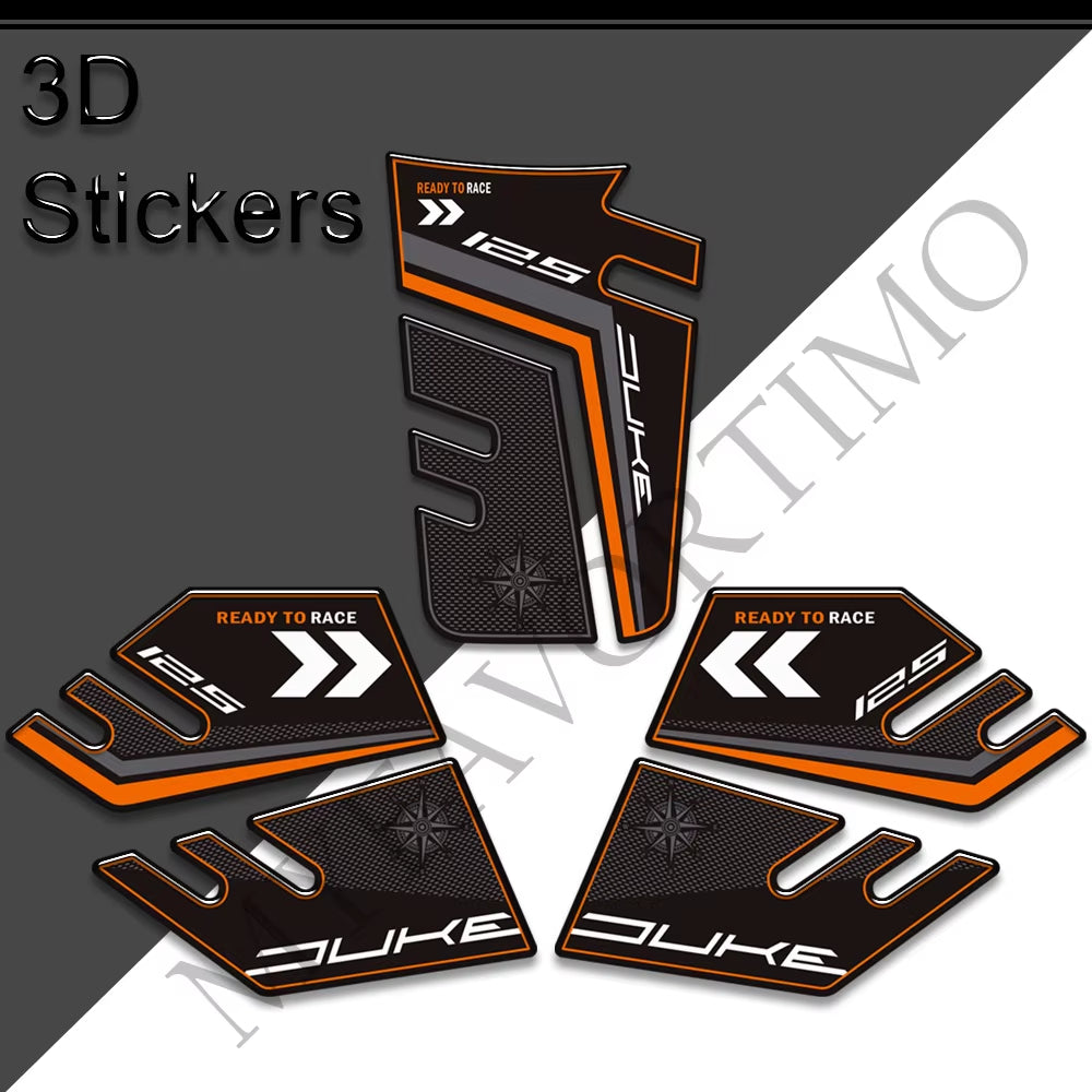KTM Duke 125 200 3D Epoxy Tank Pad Kit 丨 Center and Side Stickers