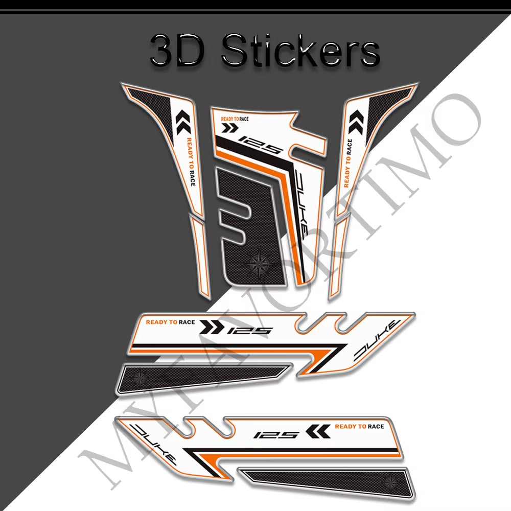 KTM Duke 125 200 3D Epoxy Tank Pad Kit 丨 Center and Side Stickers