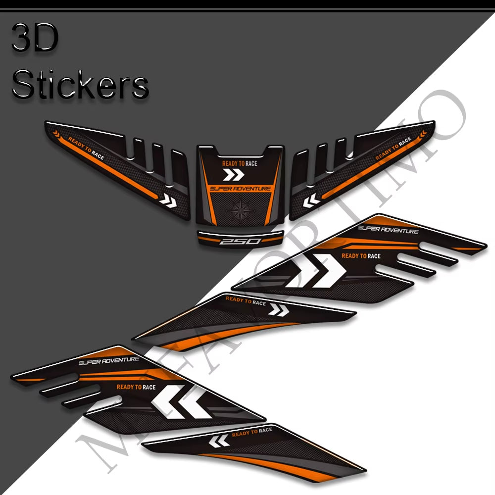 KTM 250 390 790 890 Adventure 3D Epoxy Tank Pad Kit 丨 Orange