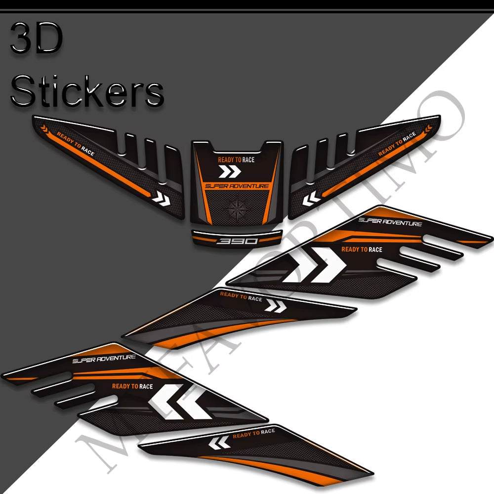 KTM 250 390 790 890 Adventure 3D Epoxy Tank Pad Kit 丨 Orange