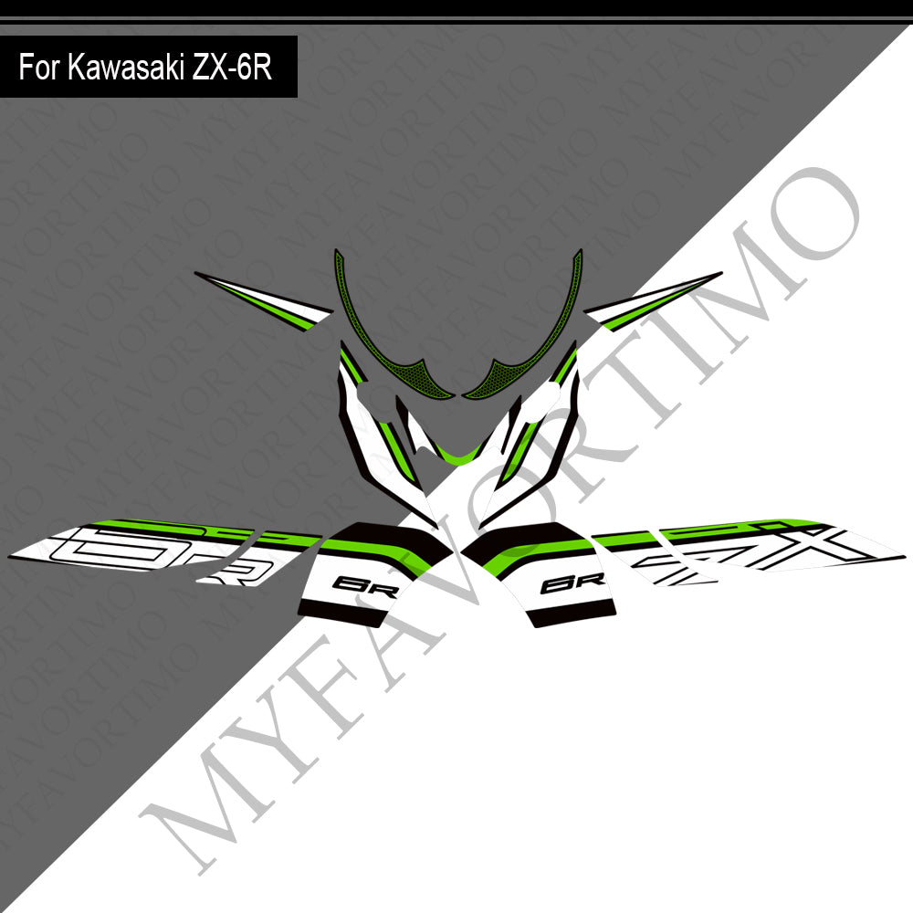 Kawasaki Ninja ZX-6R PVC Decals Kit 丨 Tank and Full Body Stickers