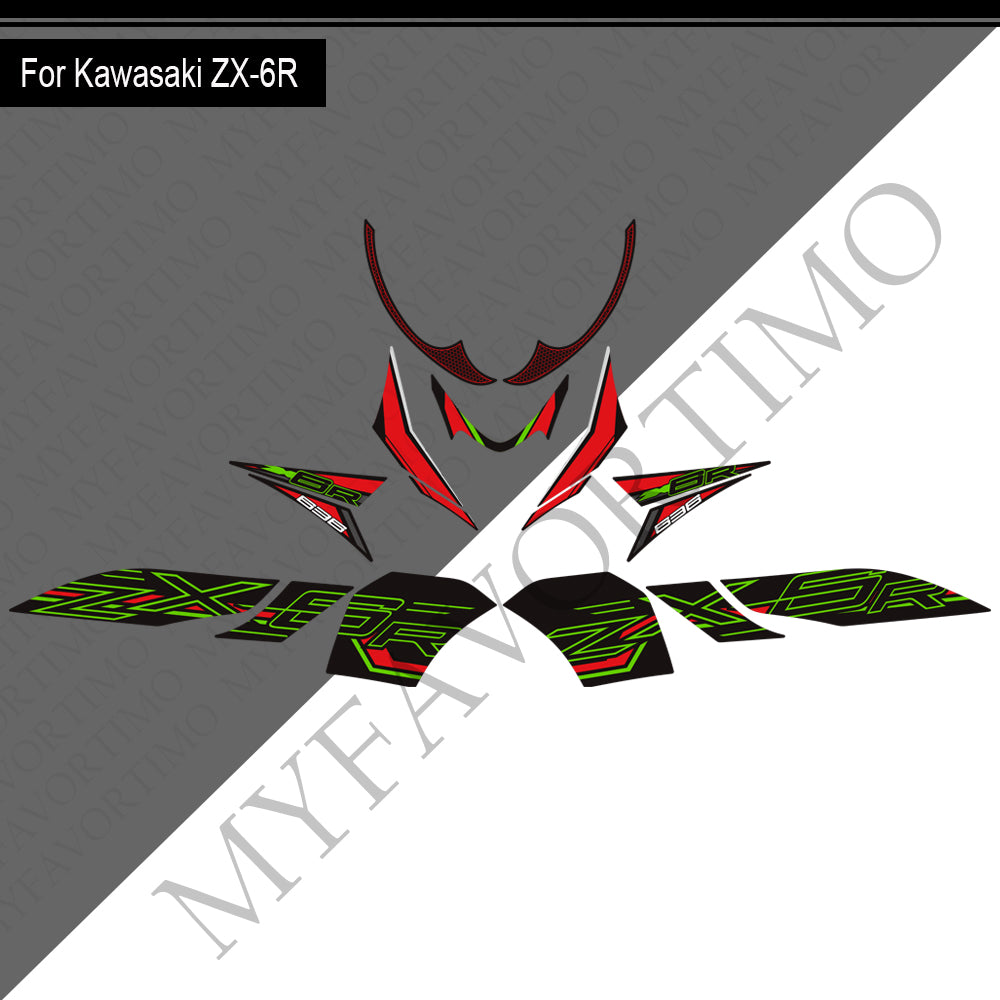 Kawasaki Ninja ZX-6R PVC Decals Kit 丨 Tank and Full Body Stickers