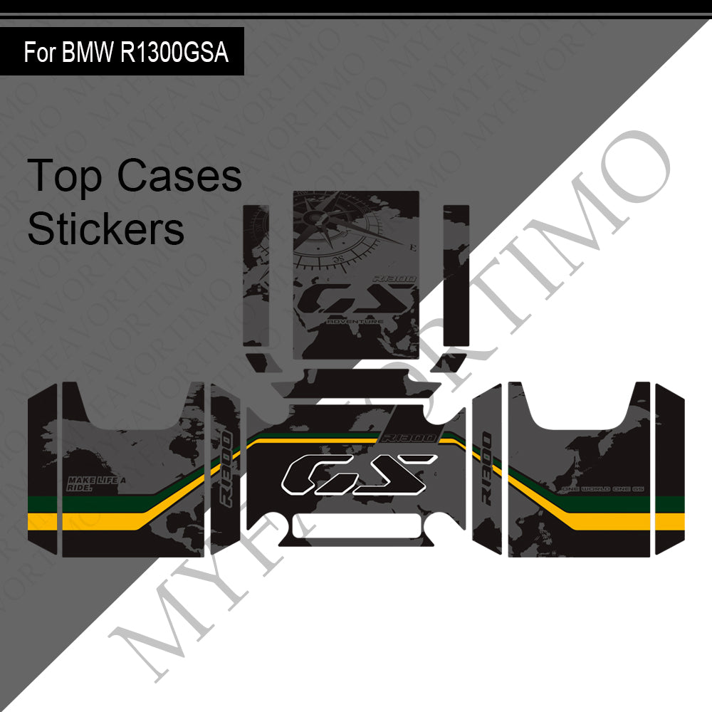 BMW R1300GS Adventure PVC Pannier Top Case Decals Kit 丨 Side and Top Box Stickers