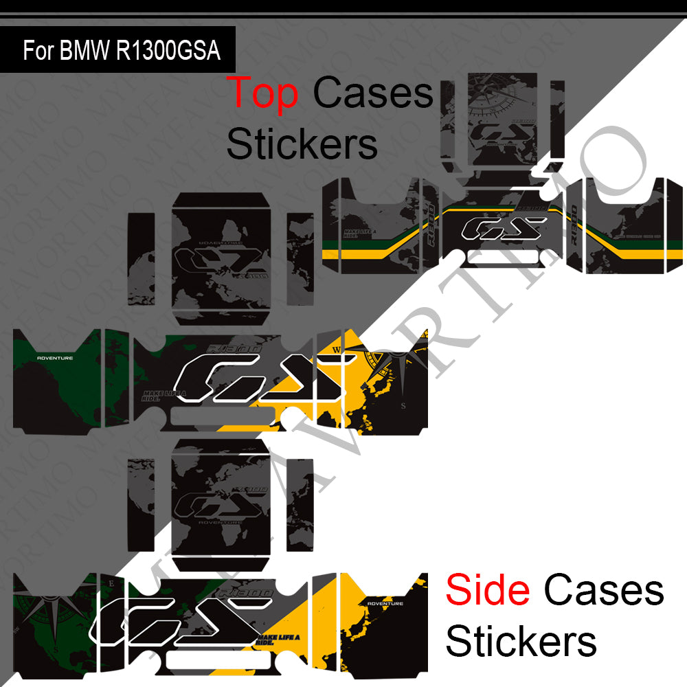 BMW R1300GS Adventure PVC Pannier Top Case Decals Kit 丨 Side and Top Box Stickers