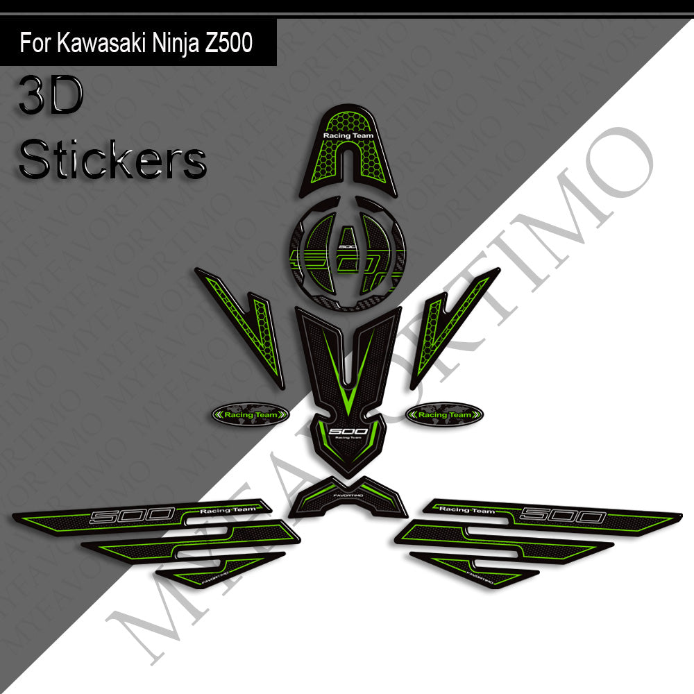 Kawasaki Ninja Z500 Decals Kit 丨 Tank Pad and Side Stickers
