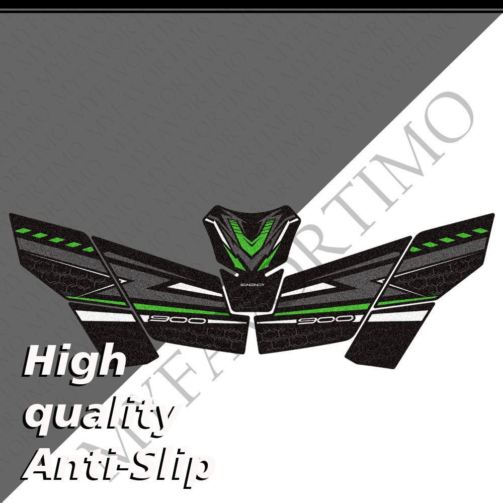 Kawasaki Z900 Z900SE Matte Anti-Slip Tank Pad Kit 2019-2024 丨 Center and Side Stickers