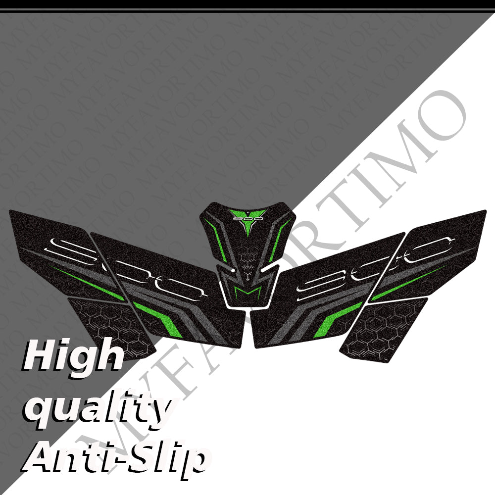 Kawasaki Z900 Z900SE Matte Anti-Slip Tank Pad Kit 2019-2024 丨 Center and Side Stickers