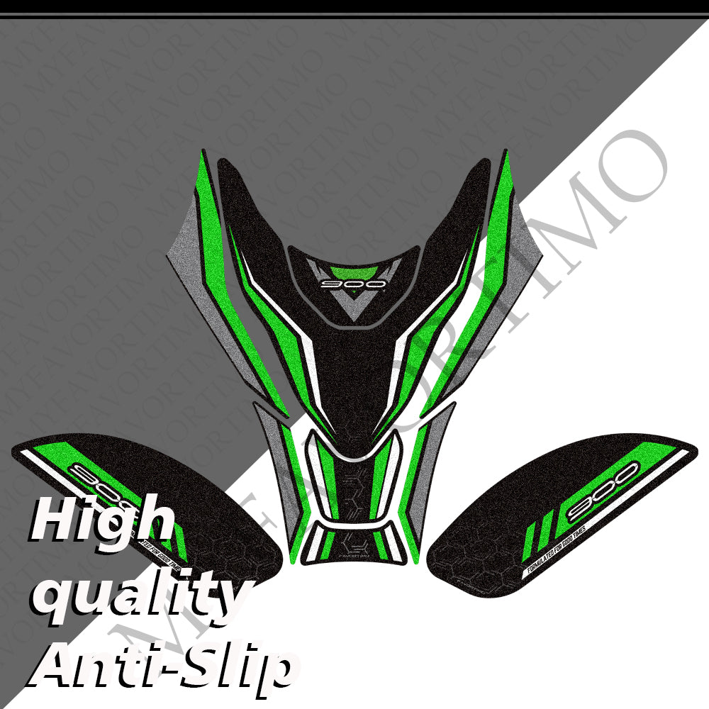 Kawasaki Z900 Z900SE Matte Anti-Slip Tank Pad Kit 2025-2026 丨 Center and Side Stickers
