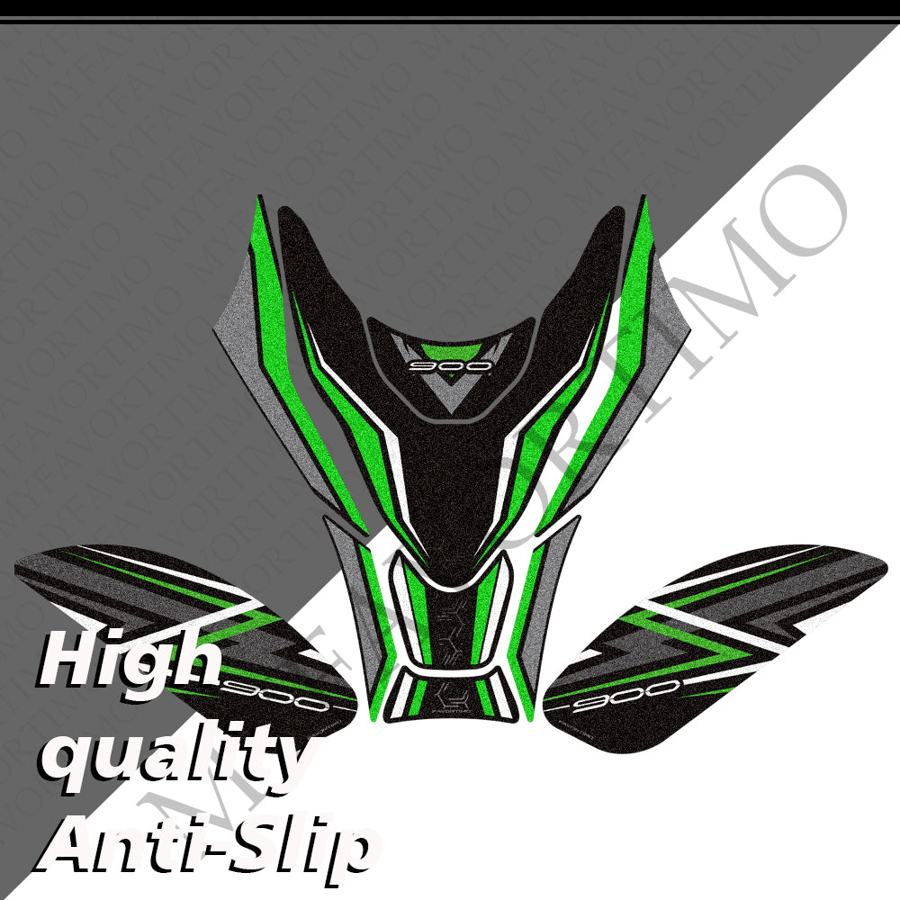 Kawasaki Z900 Z900SE Matte Anti-Slip Tank Pad Kit 2025-2026 丨 Center and Side Stickers