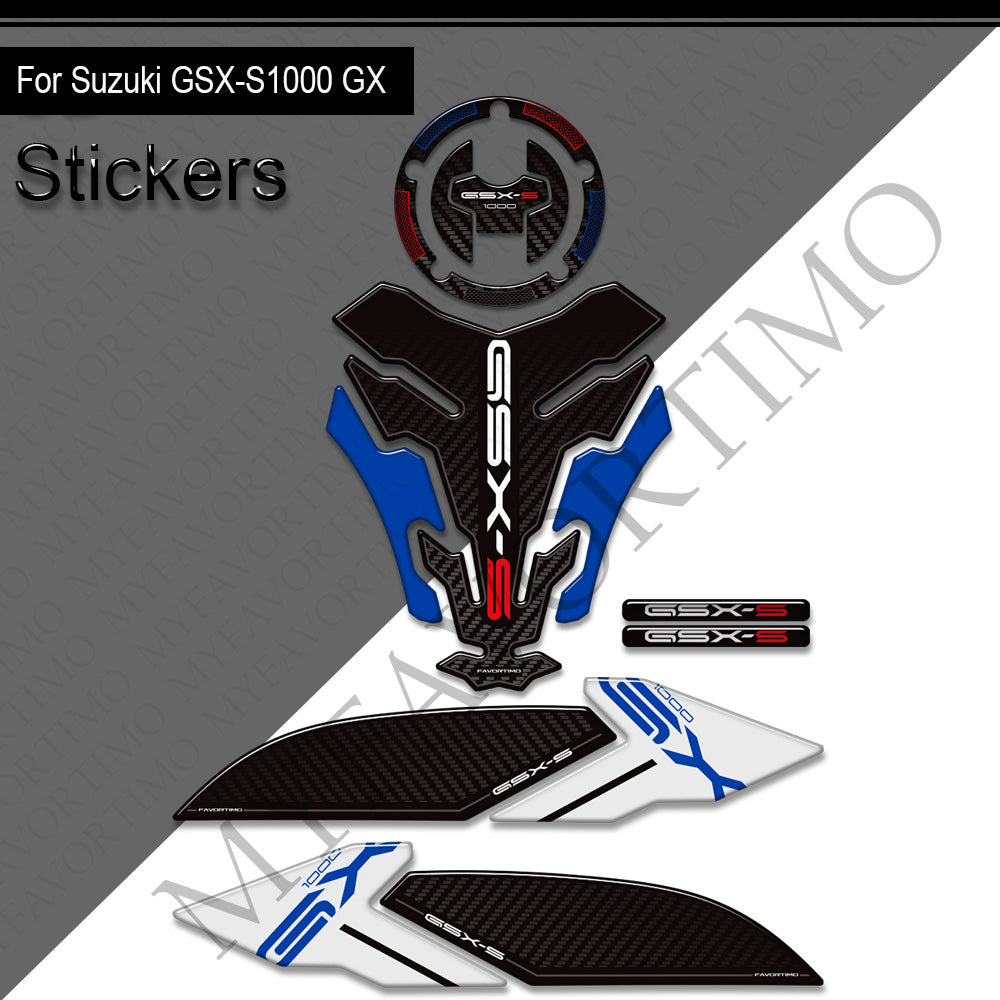 Suzuki GSX-S1000GX 3D Epoxy Tank Decals Kit 丨 Center Pad and Side Stickers