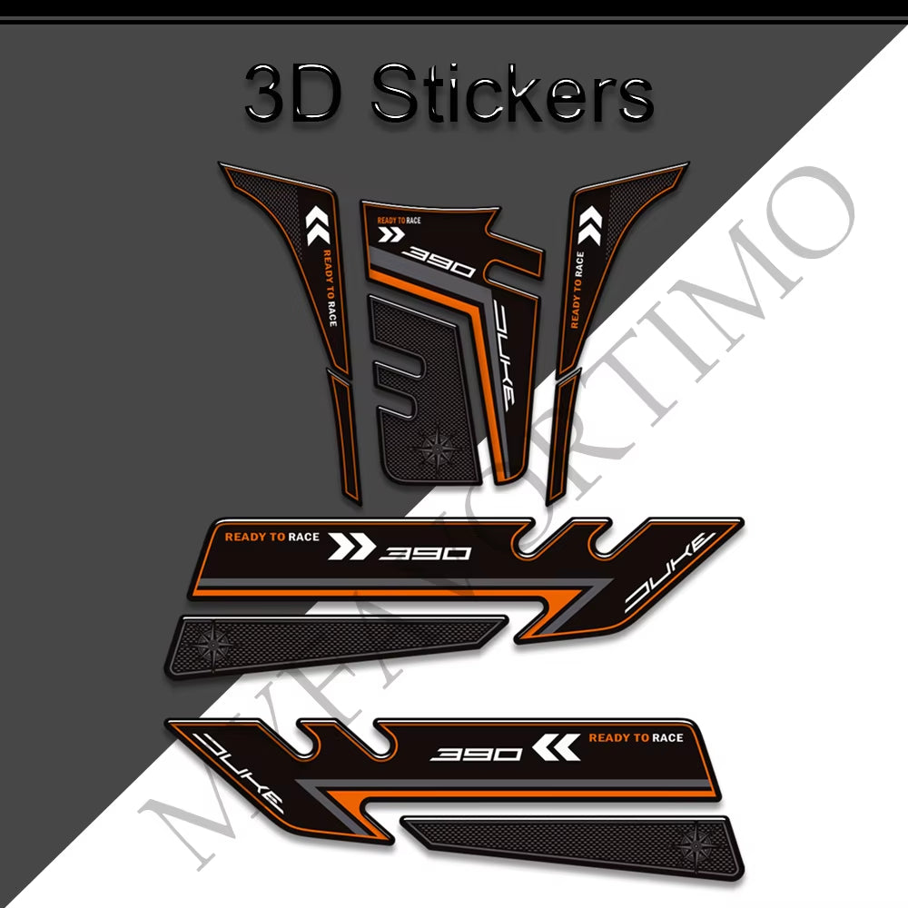 KTM 390 Duke 3D Epoxy Tank Pad Kit 丨 Center and Side Stickers