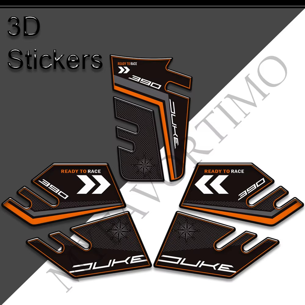 KTM 390 Duke 3D Epoxy Tank Pad Kit 丨 Center and Side Stickers