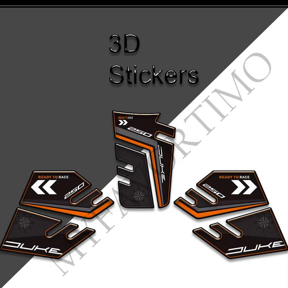 KTM Duke 250 3D Epoxy Tank Pad Kit 丨 Center and Side Stickers
