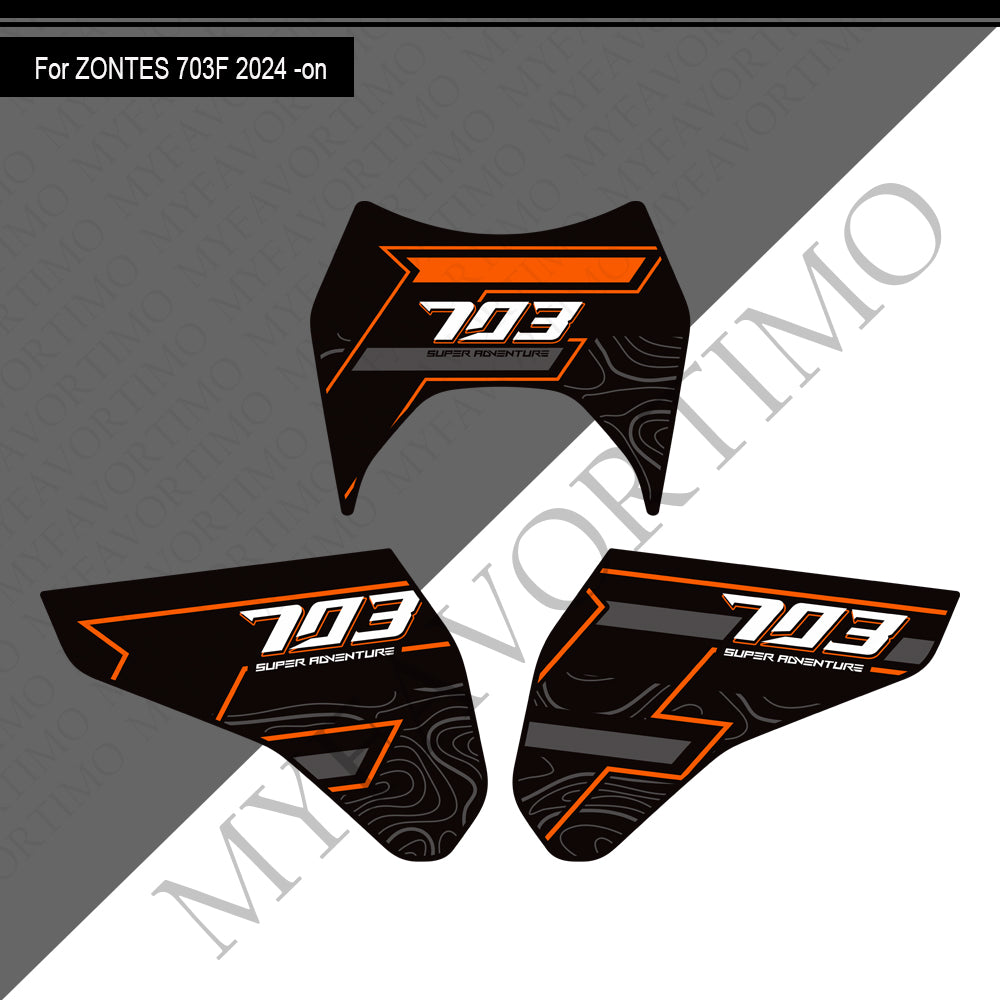 Zontes ZT703-F Anti-Slip Tank Pad Kit 丨 Center and Side Stickers