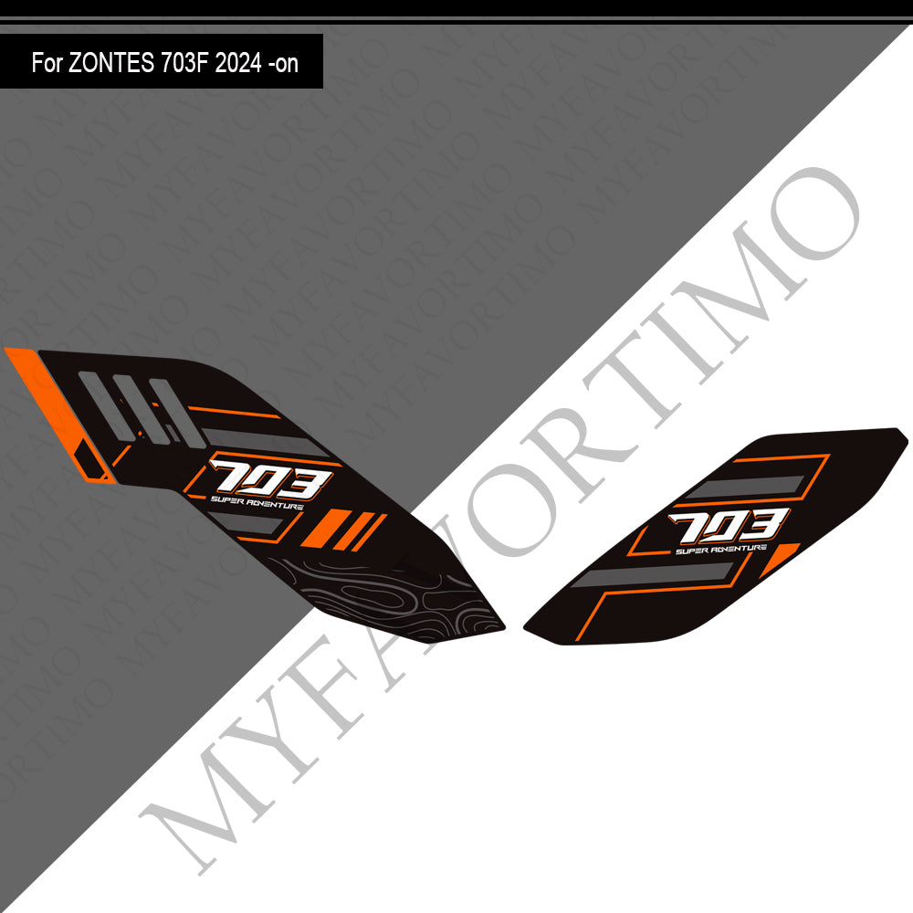 Zontes ZT703-F Anti-Slip Tank Pad Kit 丨 Center and Side Stickers