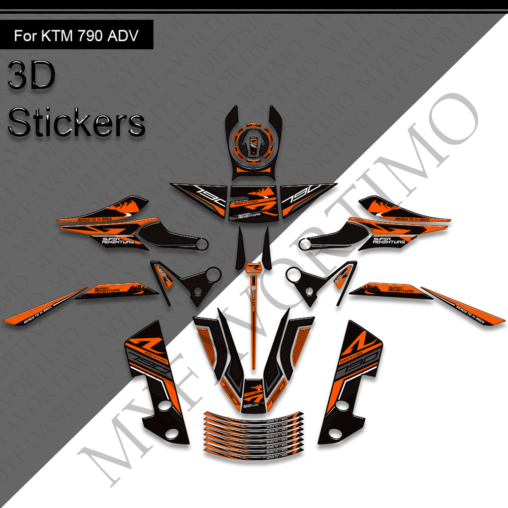 KTM 790 Adventure R Decals Kit 2019-2025 | Tank & Handguard Stickers