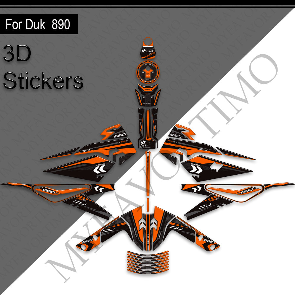 KTM 890 Duke Decals Kit 2021-2024 丨 Tank Pad and Full Body Stickers