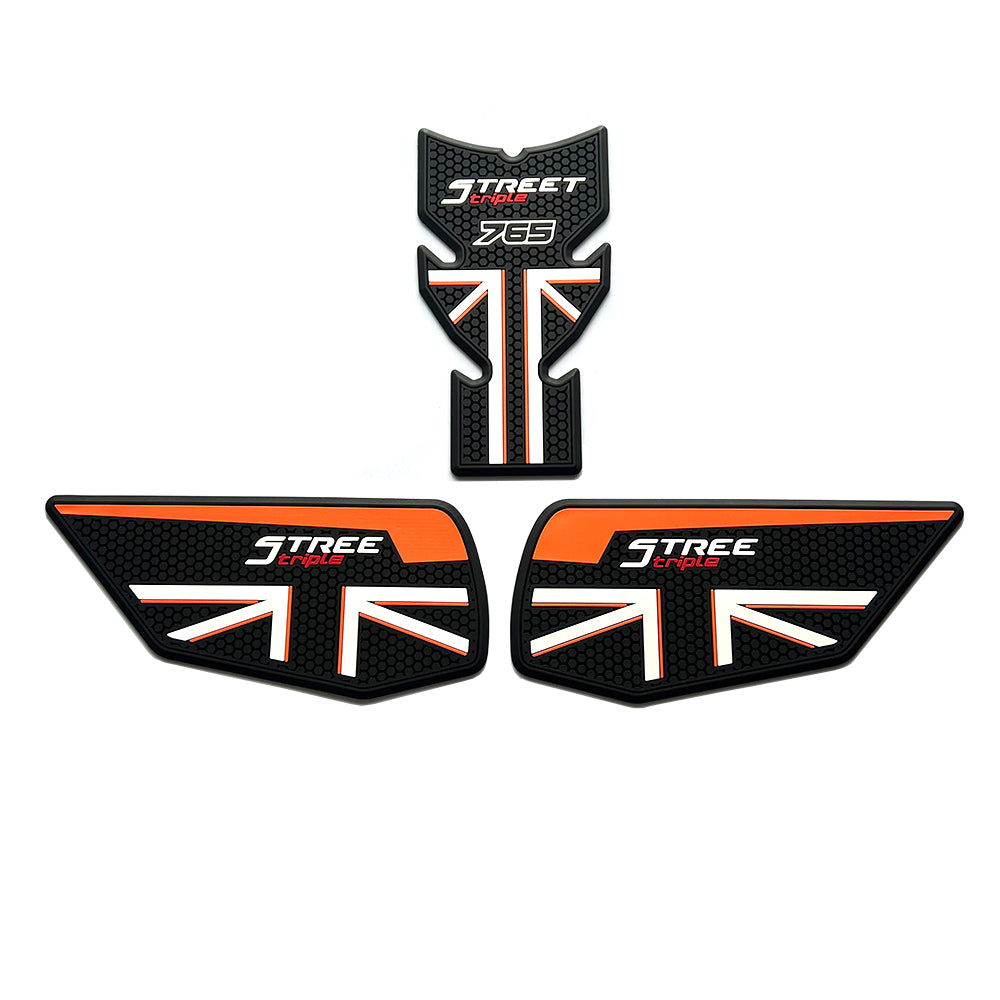 Triumph Street Triple 765 Rubber Anti-Slip Tank Pad Kit 2020-2022 丨 Center Pad and Side Grips